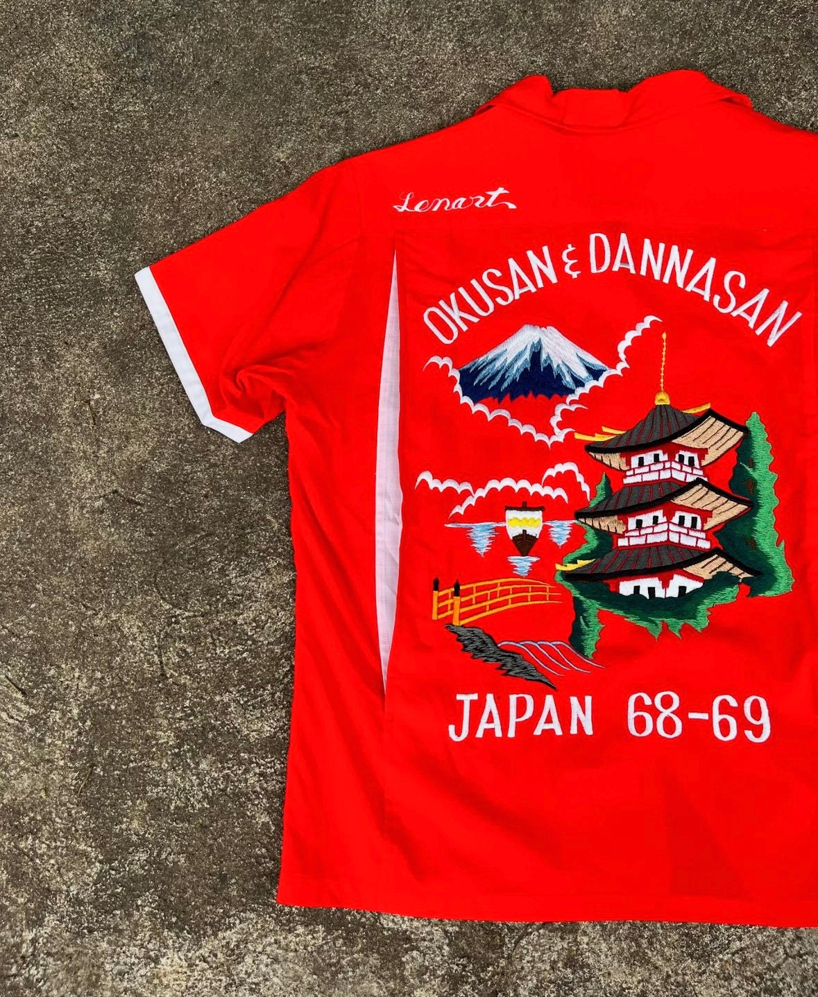 1968-1969 Okusan & Dannasan Japanese Souvenir Button Down