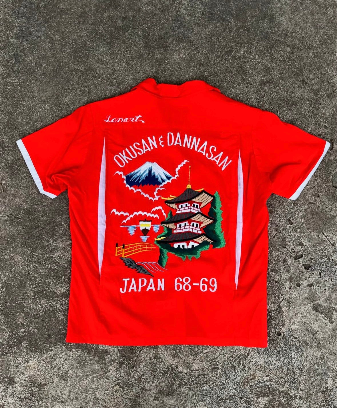 1968-1969 Okusan & Dannasan Japanese Souvenir Button Down